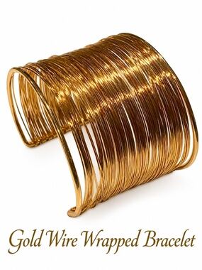 Gold Multi-Wire Cuff Bracelet - Elegant Women's Jewelry